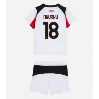 Billige Fotballdrakt AC Milan Christopher Nkunku #18 Replika Bortedraktsett Barn 2025-26 Kortermet (med bukser)